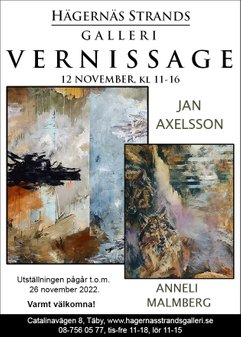 Vernissage 12 november med Jan Axelsson och Annelie Malmberg
